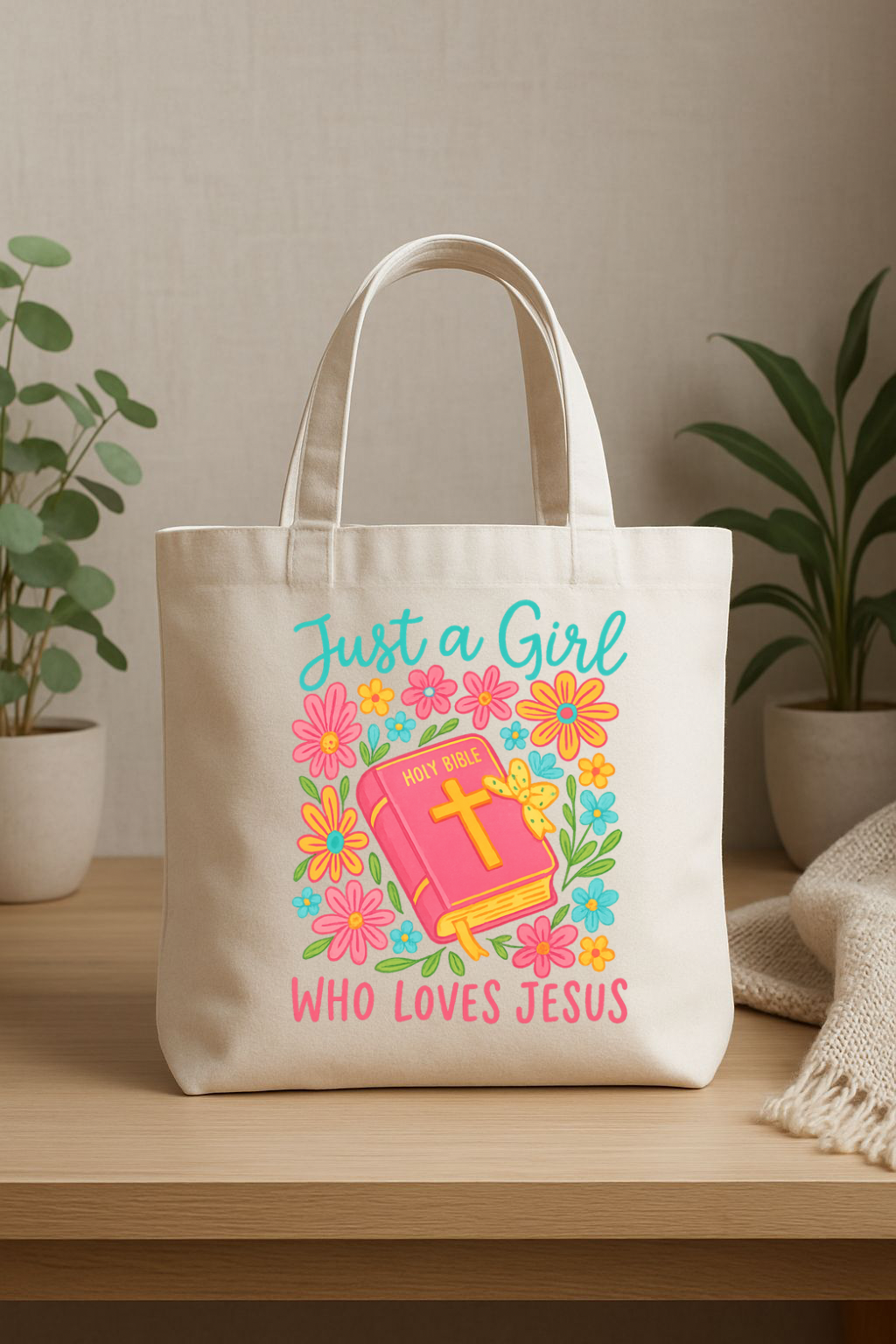 “This girl loves Jesus” Canvas bag