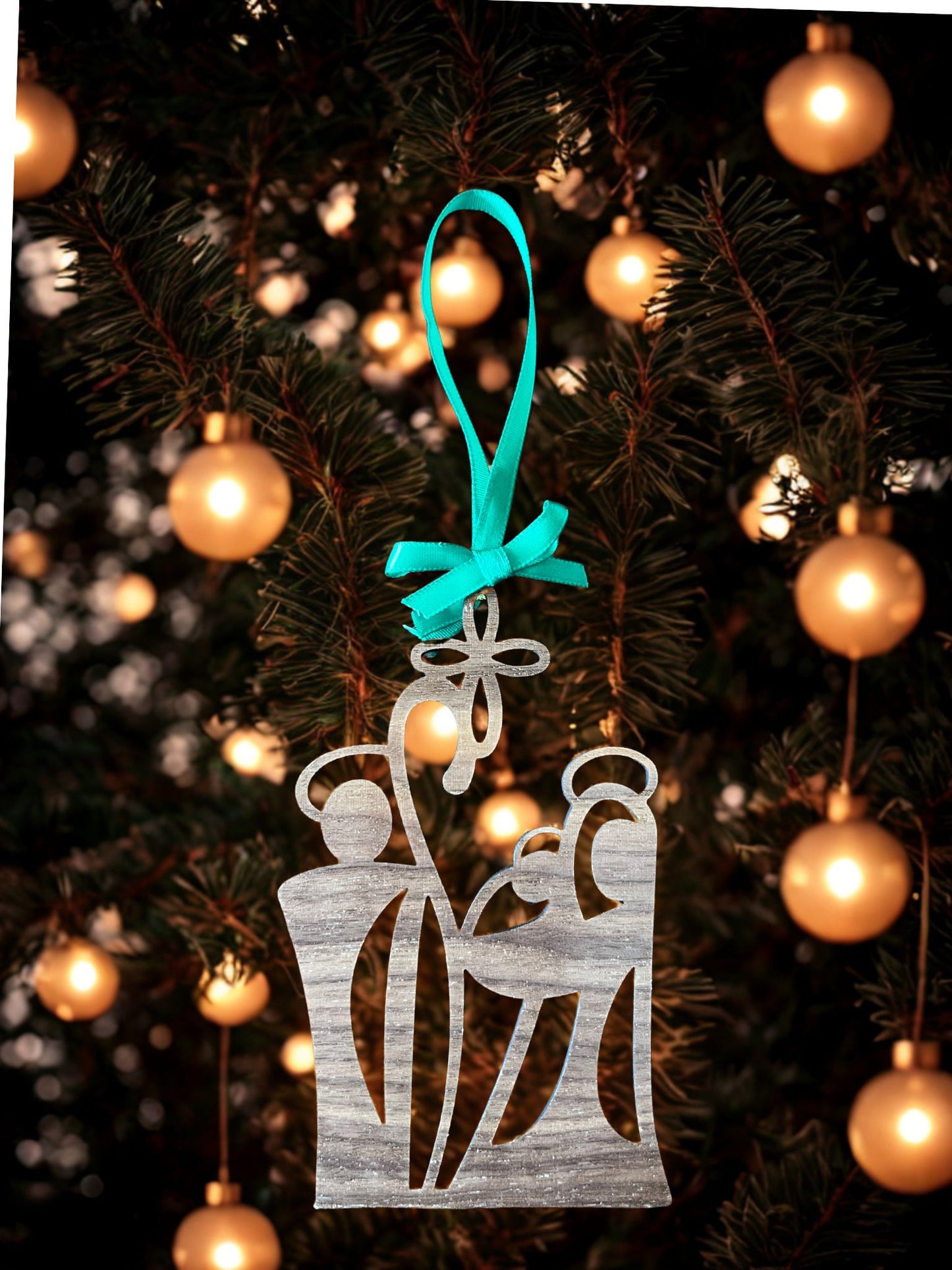 Wood Nativity Ornament