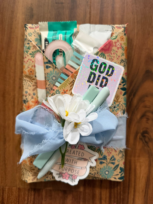Surprise book "Blind Date with Jesus" devotional edition by Sons & Daughters, featuring a wrapped, mystery devotional book.